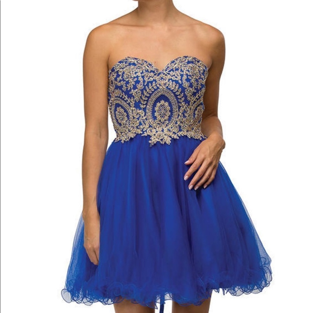 Dancing Queen Strapless Embroidered Corset  Dress